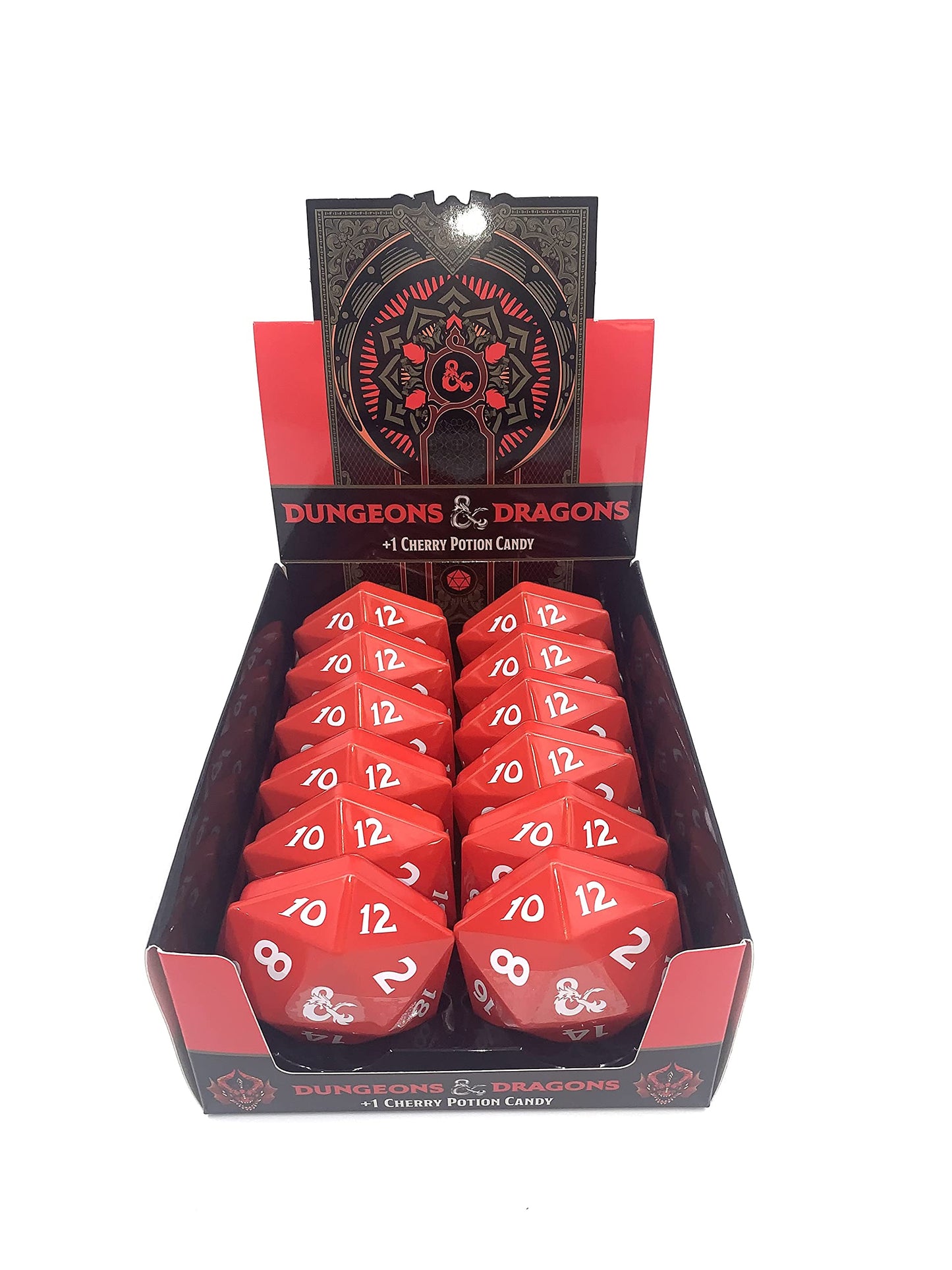 Boston America Dungeon And Dragons D&D Dnd D20 +1 Potion Sour Candy Collectible Tin - Twelve (12) Tins With Store Display - Sour