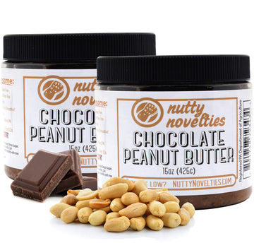 Nutty Novelties Chocolate Peanut Butter - High Protein, Healthy Peanut Butter - All-Natural Peanut Butter Free of Cholesterol, P