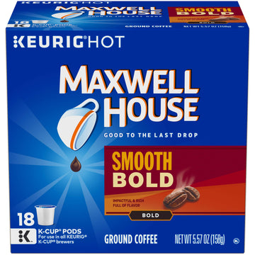 Maxwell House Smooth Bold, K-Cup Pods Coffee, 18 Count