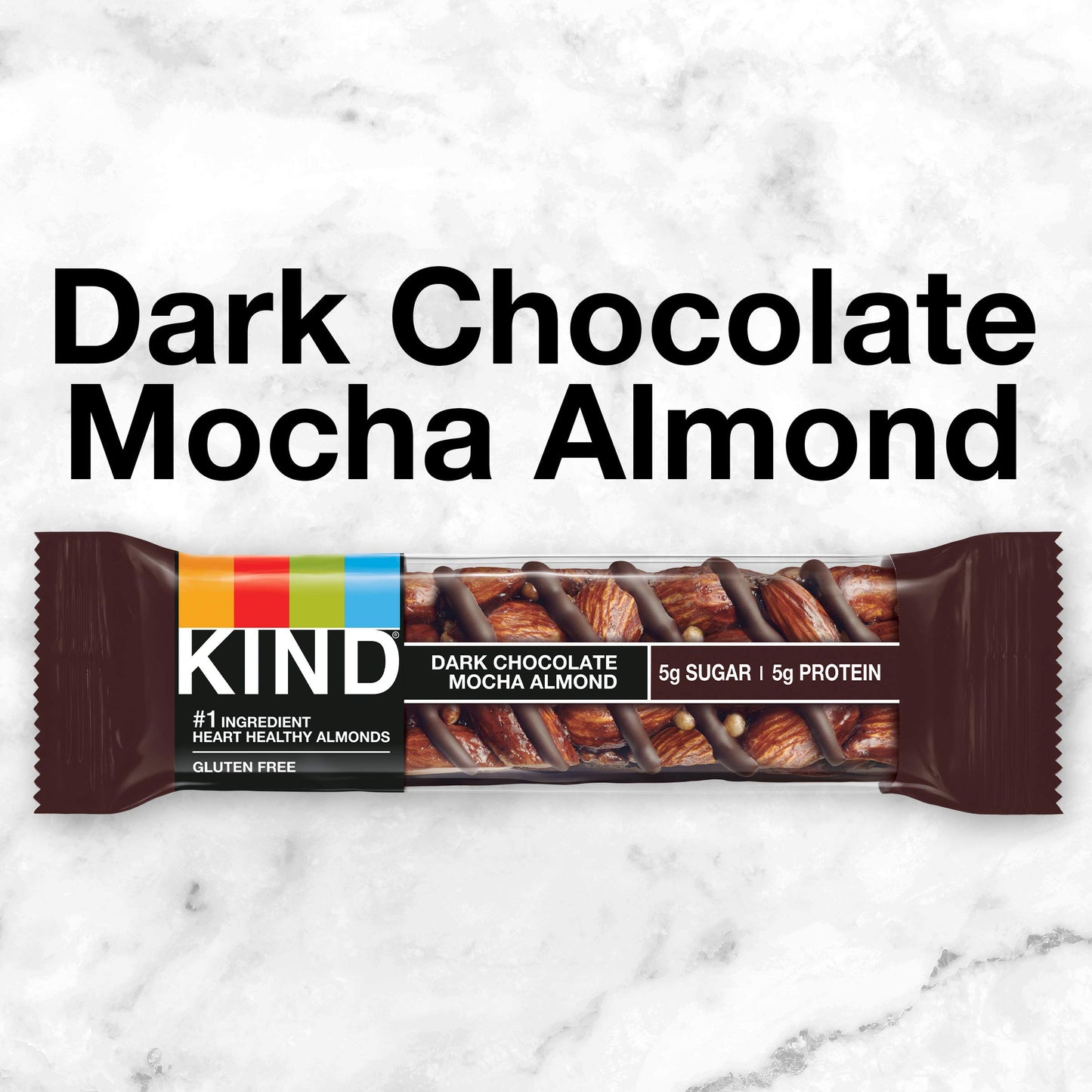 Kind Nut Bars, Dark Chocolate Mocha Almond, 1.4 Ounce, 24 Count, Gluten Free, 5G Sugar, 5G Protein