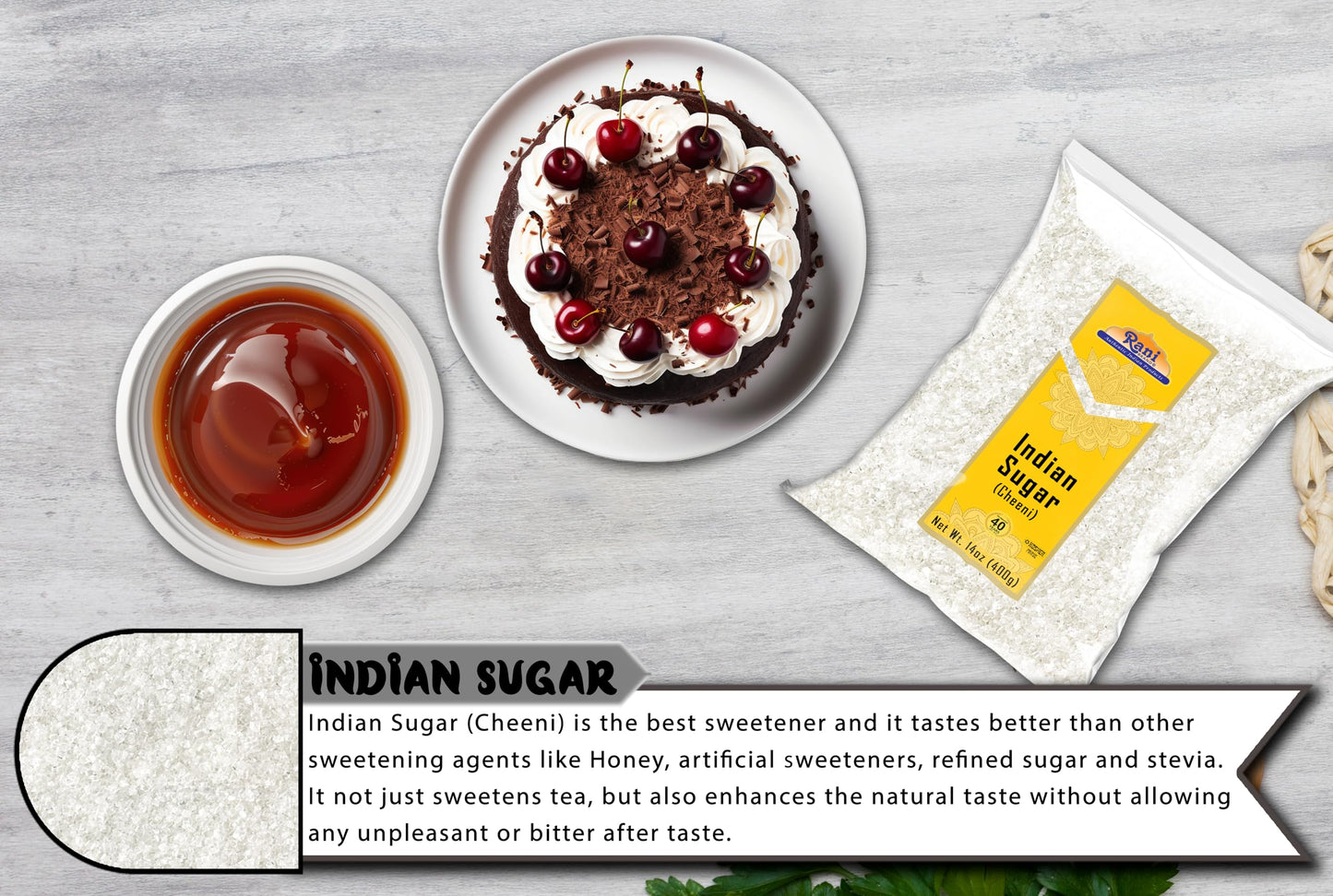 Rani Indian Sugar (Cheeni) 14oz | All Natural, Gluten Friendly, Kosher, Vegan, Indian Origin