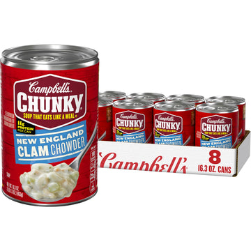 Campbell’S Chunky Soup, New England Clam Chowder, 16.3 Oz Can (Case Of 8)