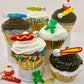 Fishing Lures Accessory Pack- 12 pcs Edible Royal Icing Cake Cupcake Topper (Choose Style Below)