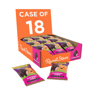 RUSSELL STOVER Halloween Dark Chocolate Raspberry Crme Pumpkin, 1.3 oz. (Pack of 18) - Bulk Halloween Candy