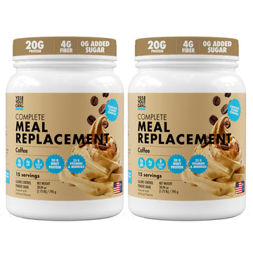 Yes You Can! Meal Replacement Shake - 30 Servings, 20g Protein, 0g Added Sugars, Coffee Flavor