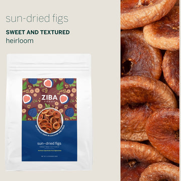 Ziba Foods Sun Dried Figs | 2.2 Lbs | No Sugar Added Non-Gmo, Gluten Free Dried Fig Snack | Vegan Figs Dried Fruit Easy To Seal