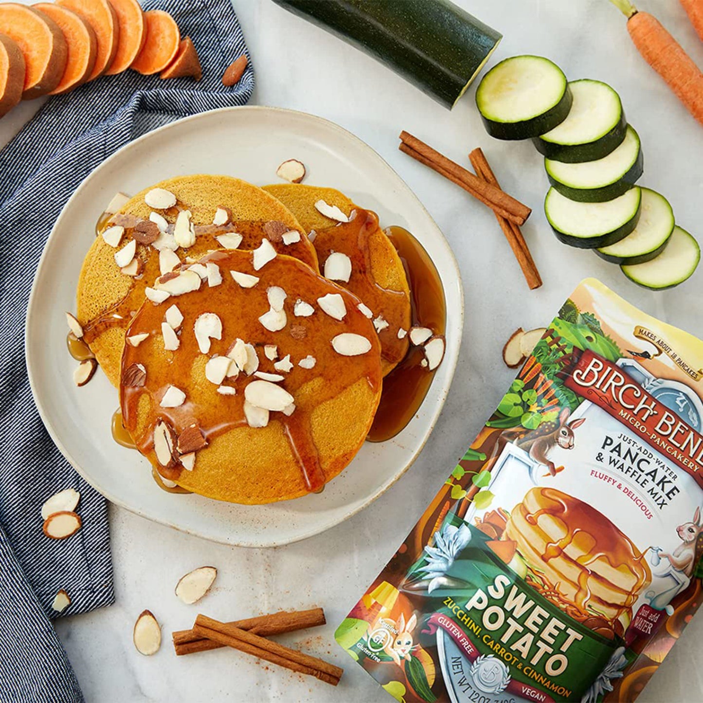 Birch Benders Sweet Potato Just-Add-Water Pancake & Waffle Mix, 12 Ounce (Pack Of 3)