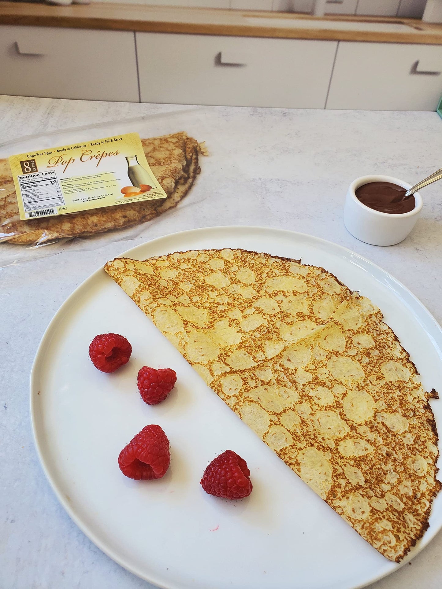 Pop Crepes-Buttermilk Crepes (Pack Of 8), New Presentation-Same Taste. Made In California, Cage-Free Eggs, Ready To Fill & Serve