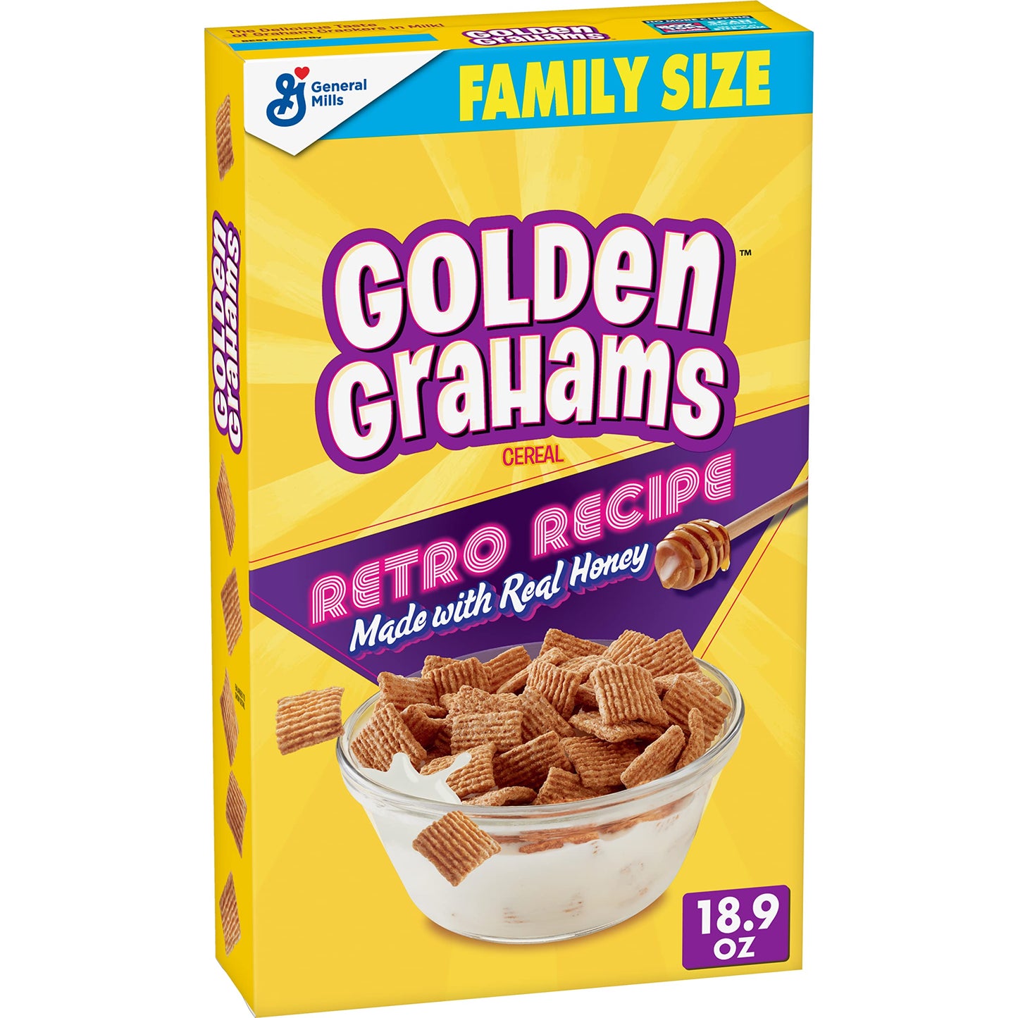 Golden Grahams Breakfast Cereal, Graham  Er Taste, Made With Whole Grain, Family Size, 18.9 Oz