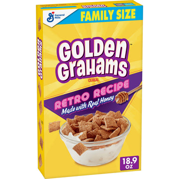 Golden Grahams Breakfast Cereal, Graham  Er Taste, Made With Whole Grain, Family Size, 18.9 Oz