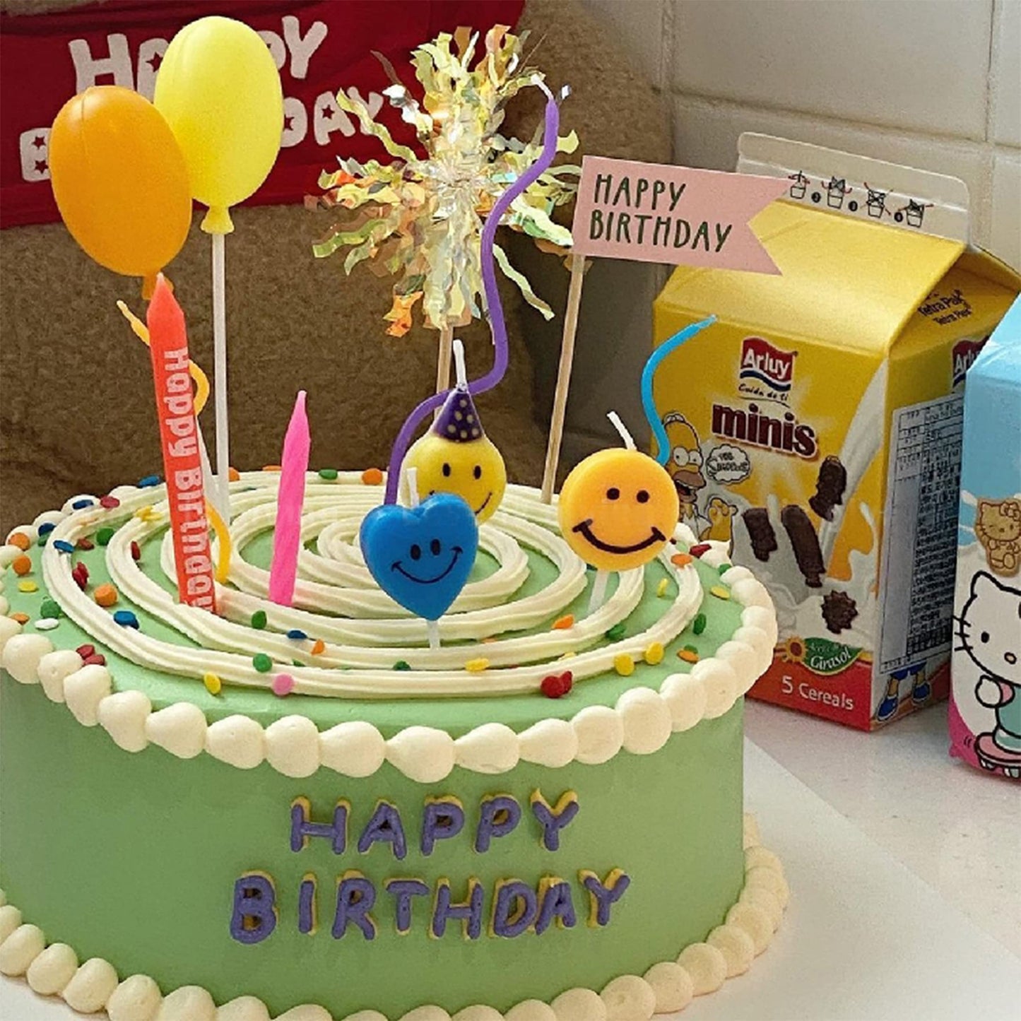 Takemay Cupcake Toppers, 30PCS Sparkle Yellow Foil Firework Picks for Party, Birthday, Wedding