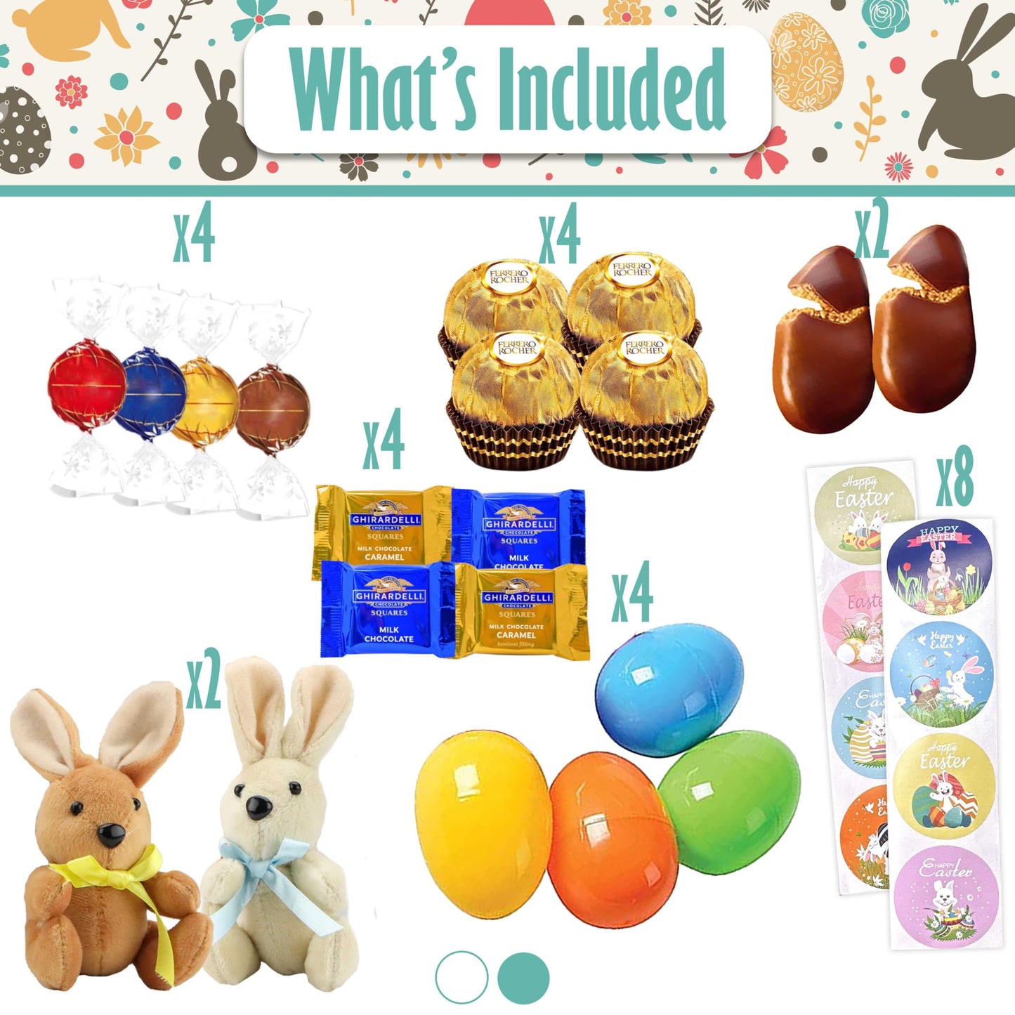 Easter Snack Basket With Liner (44 Count) Filled With Treats, Peelable Gummies, Marshmallow Gummies, Bunny And More, Great Packa