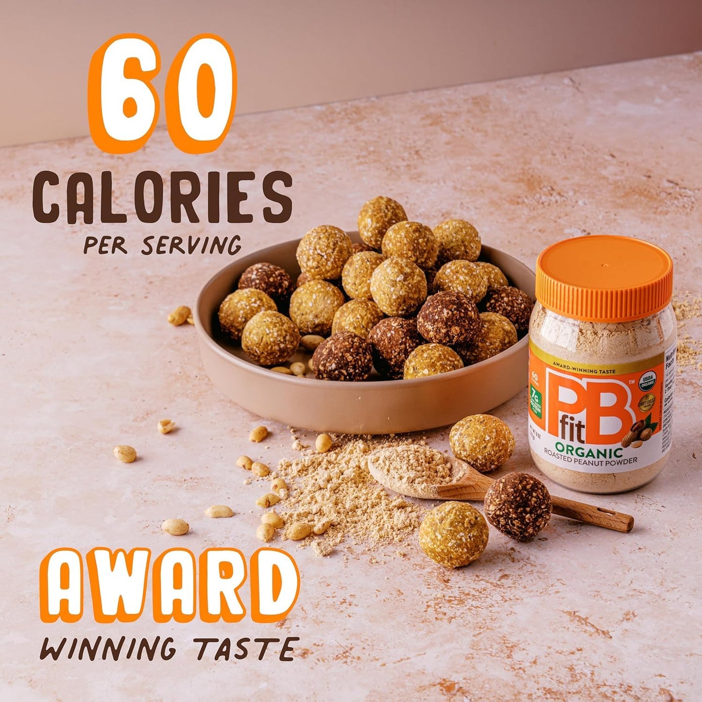 PBfit All-Natural Organic Peanut Butter Powder, Powdered Peanut Spread from Real Roasted Pressed Peanuts, 7g of Protein, 8 Ounce