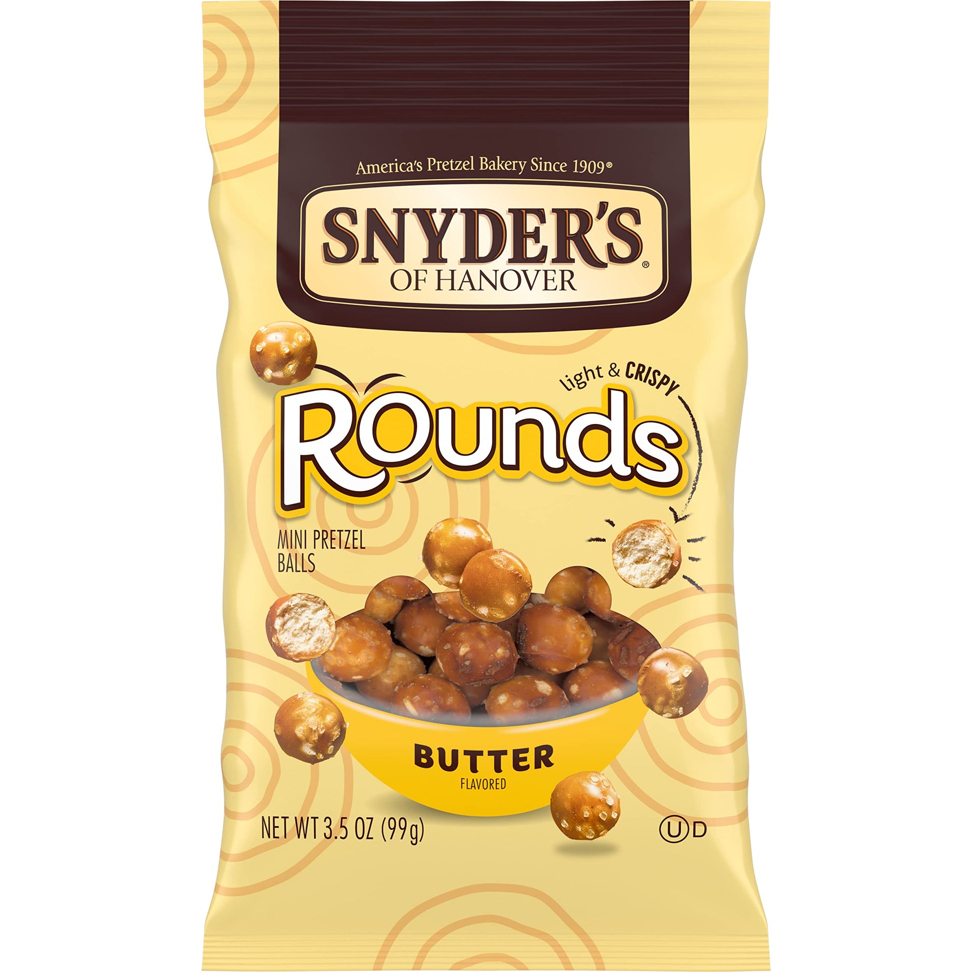 Snyders Of Hanover Pretzels, Butter Rounds, 35 Oz