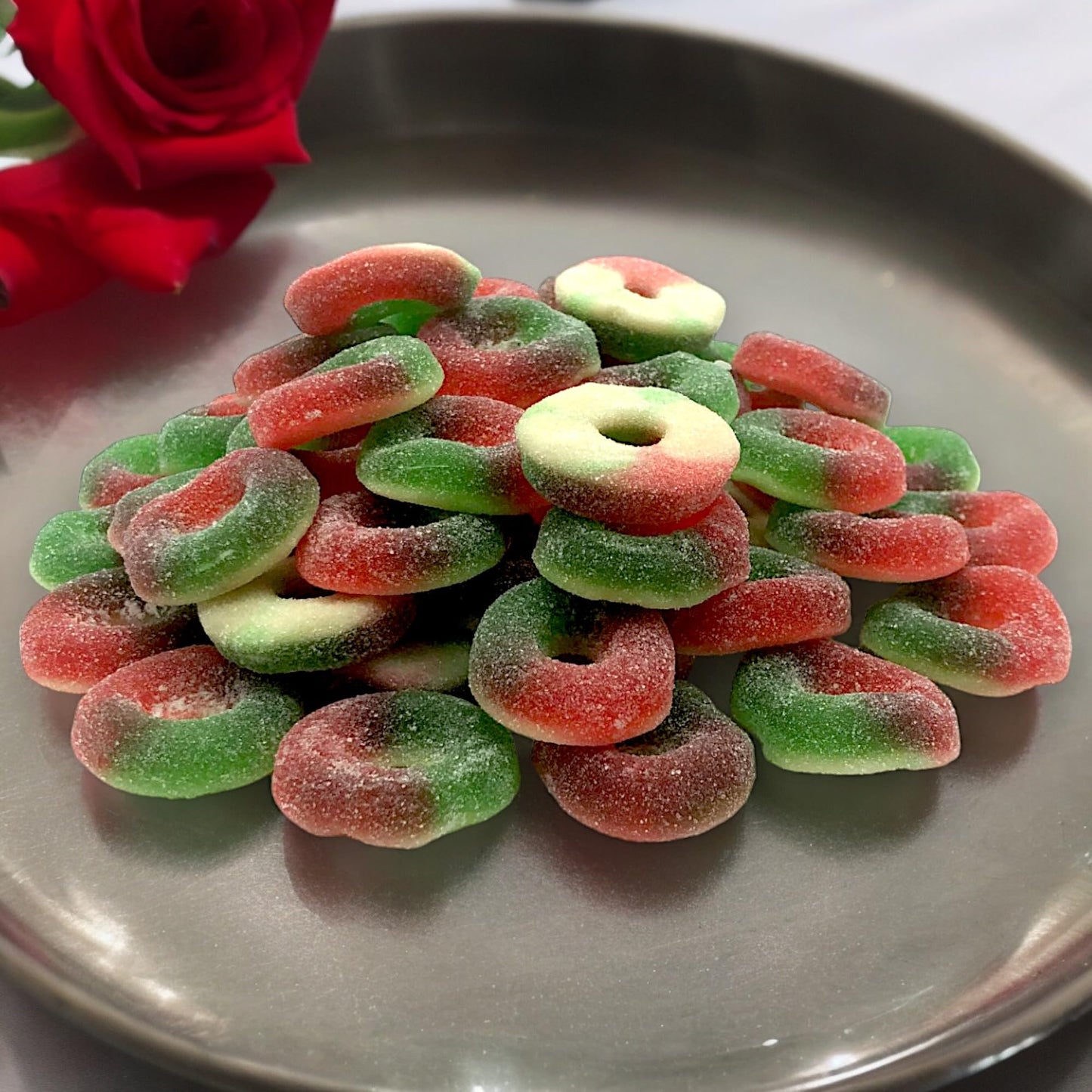 Premium Watermelon Rings -1.5 Lbs Delicious Watermelon Flavor Soft Sweet Gummy Rings In Resealable Bag, Perfect For Snacks, Part
