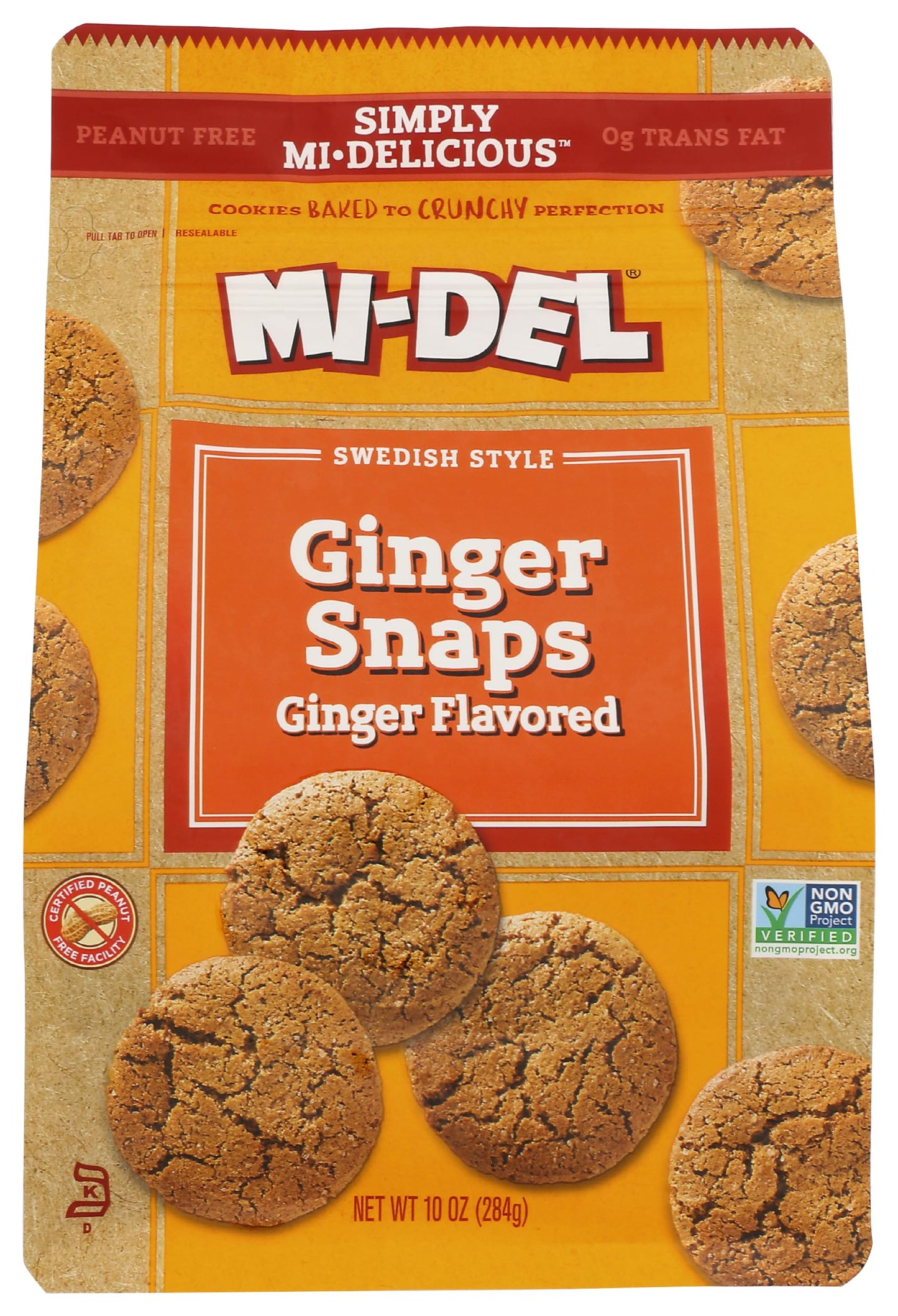 Mi-Del cookies ginger Flavored Snaps 10 Ounce (1 Pack)