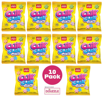 Douzzle Clik Clak Creative Candy, Puzzle-Shaped Candy (10 Count, Pack Of 1) Individually Wrapped Candies, Birthday Party Favors,