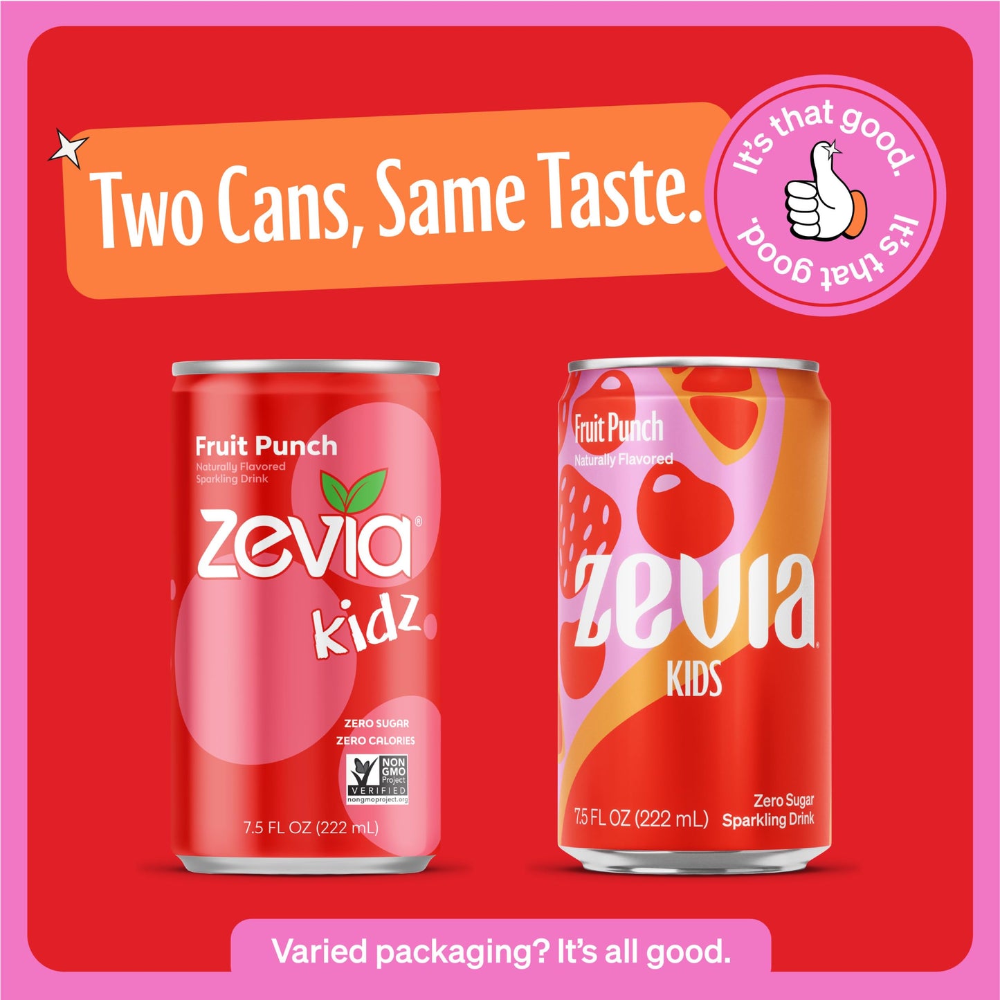 Zevia - Kidz Fruit Pnch Sparkling Drink - Case Of 4-6/7.5 Fz