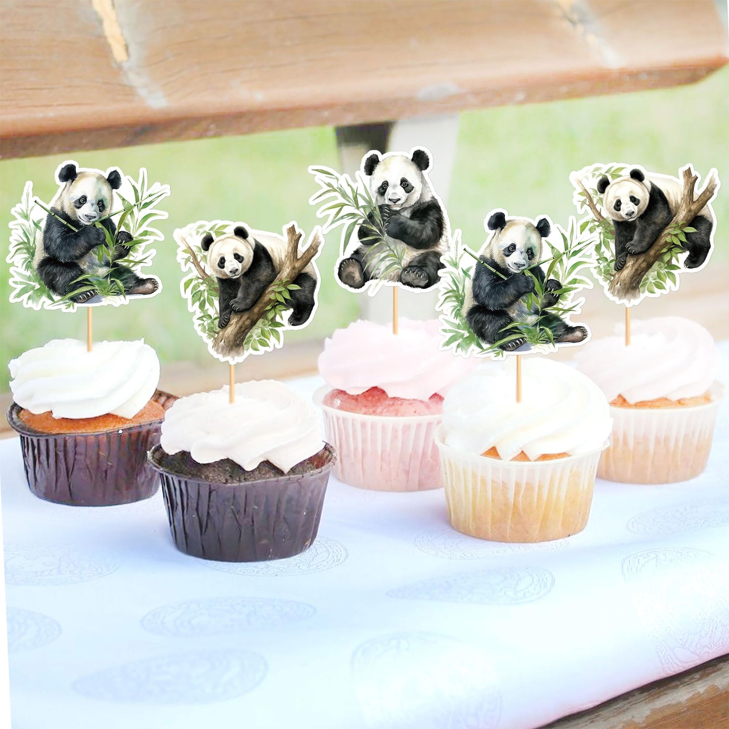Ercadio 24 Pack Panda Cupcake Toppers Panda Cupcake Picks Animal Cupcake Picks Panda Birthday Cupcake Decorations For Baby Showe