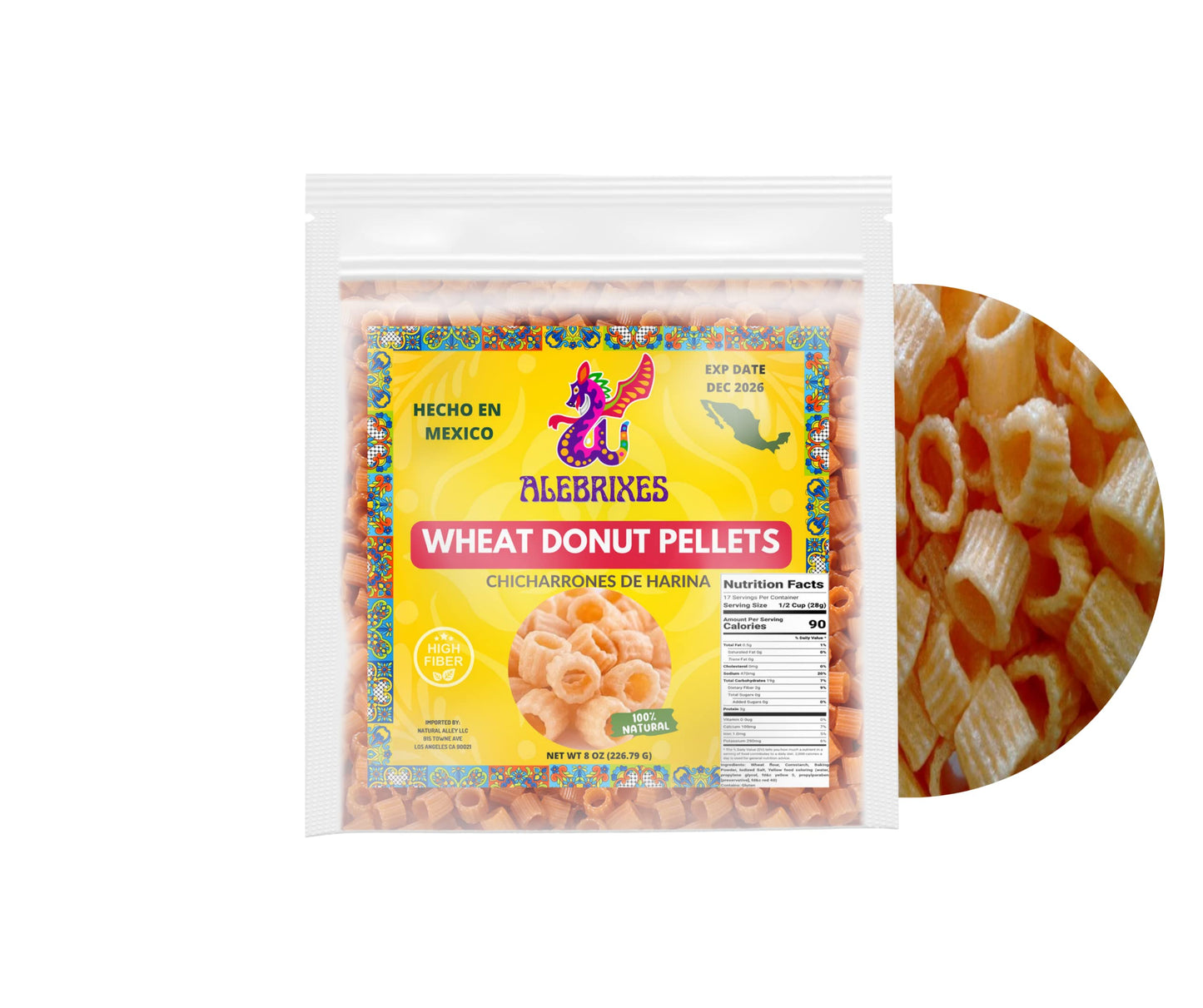 Alebrixes | Mexican Wheat Donut Project Pieces 8Oz (226G) |Duritos - Mexican Snack | Chicharron - Fritura De Harina Para Freir | Savory, Classic, Crispy, Mouth-Watering | Handcrafted In Mexico.