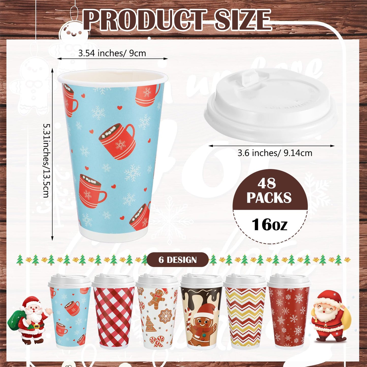 Bokon 104 Pcs Christmas Hot Chocolate Bar Set 68 Oz/ 2 L Stainless Drink Dispenser 16 Oz Cocoa Cups Hot Chocolate Bar Station Si