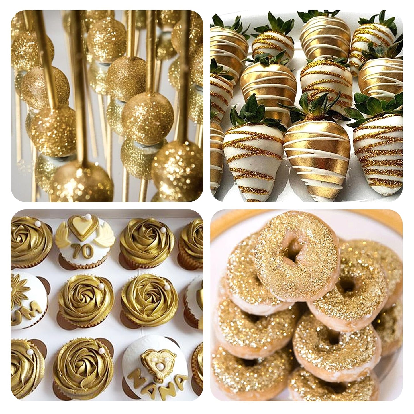 Gold Edible Glitter Spray - 10G Edible Gold Glitter For Cakes Food Grade Metallic Shimmer Powder Cake Sprinkles For Cookie Decor