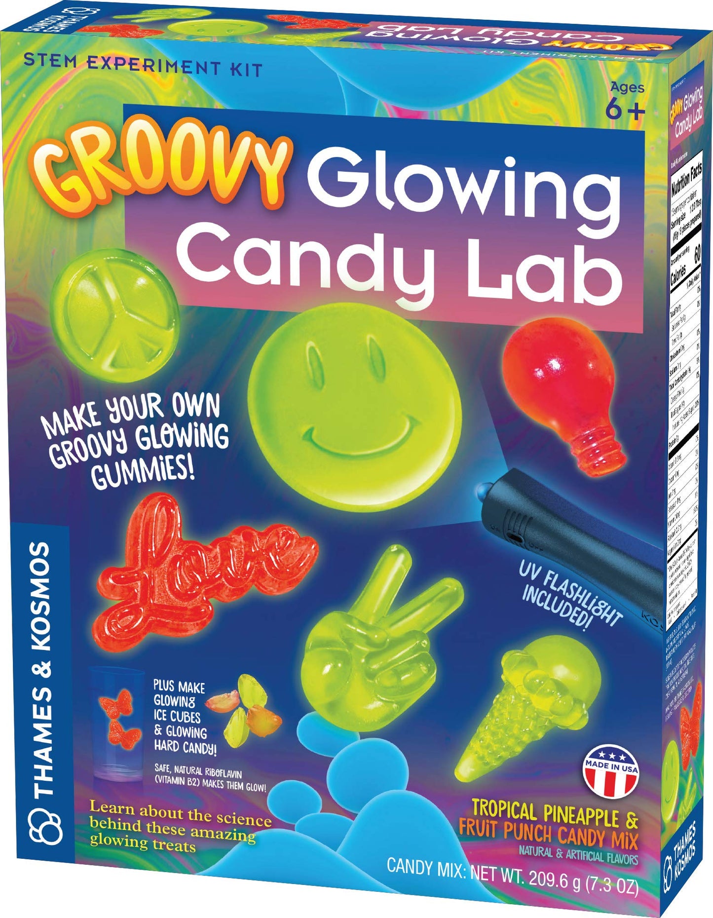 Thames & Kosmos Groovy Glowing Candy Lab Stem Kit | Make Glow-In-The-Dark Candies, Ice Cubes | Explore Luminescence & Chemistry