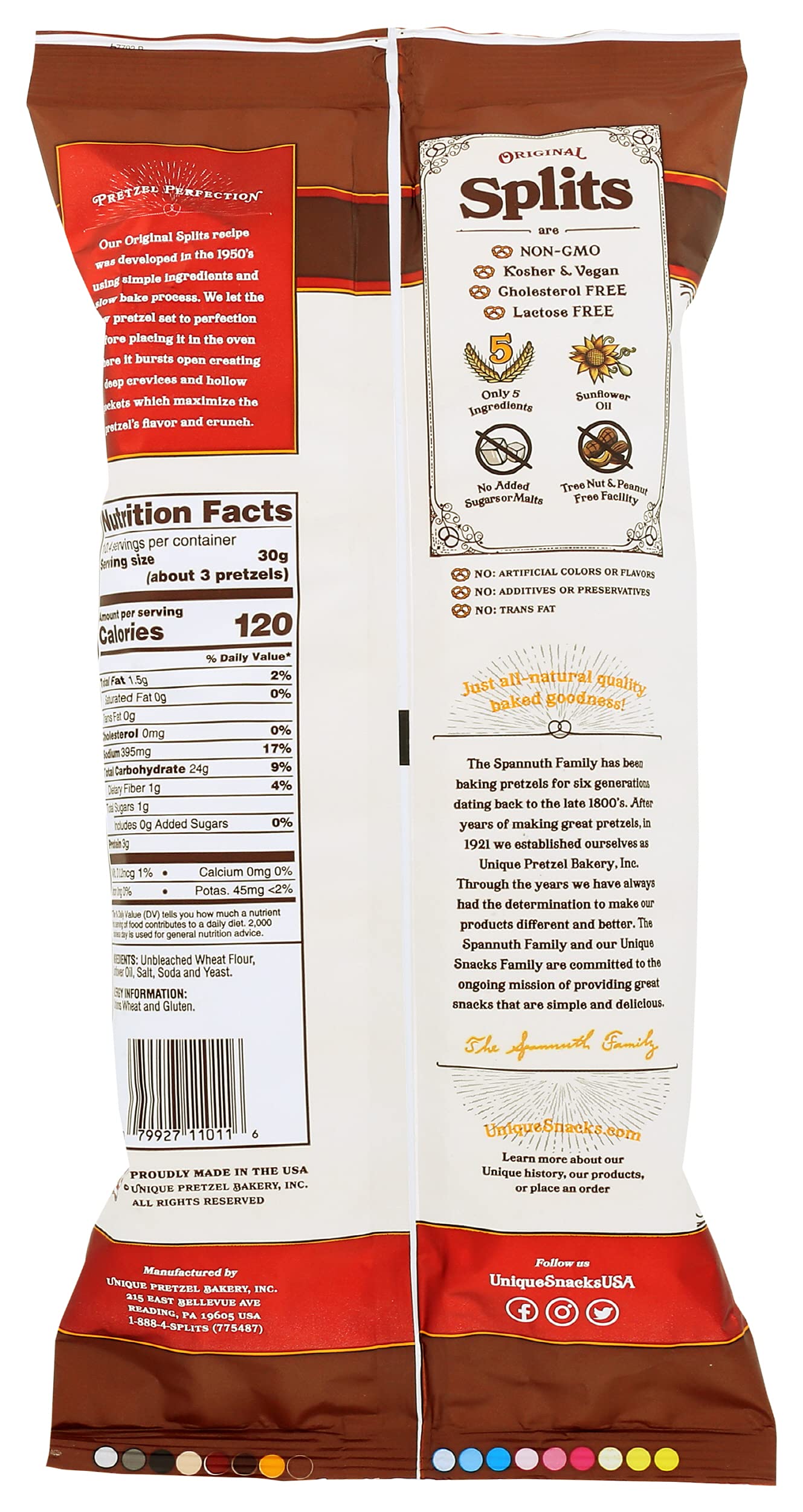 Unique Pretzel Splits 11Oz (Pack 3)