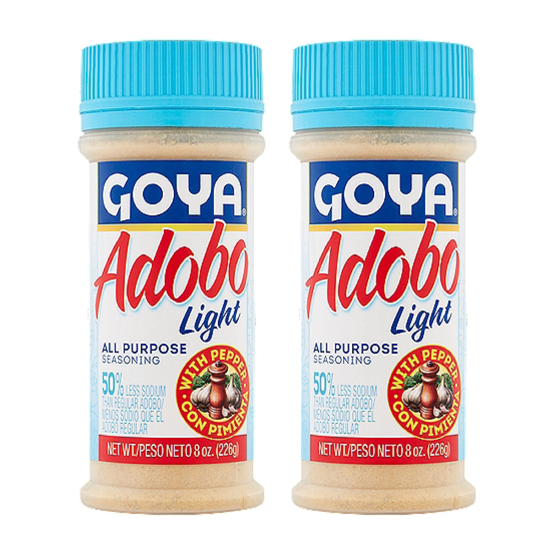 Goya Adobo All Purpose Seasoning with Pepper, Fat Free Latin Spice Blend, 8oz Bottles, Pack of 2