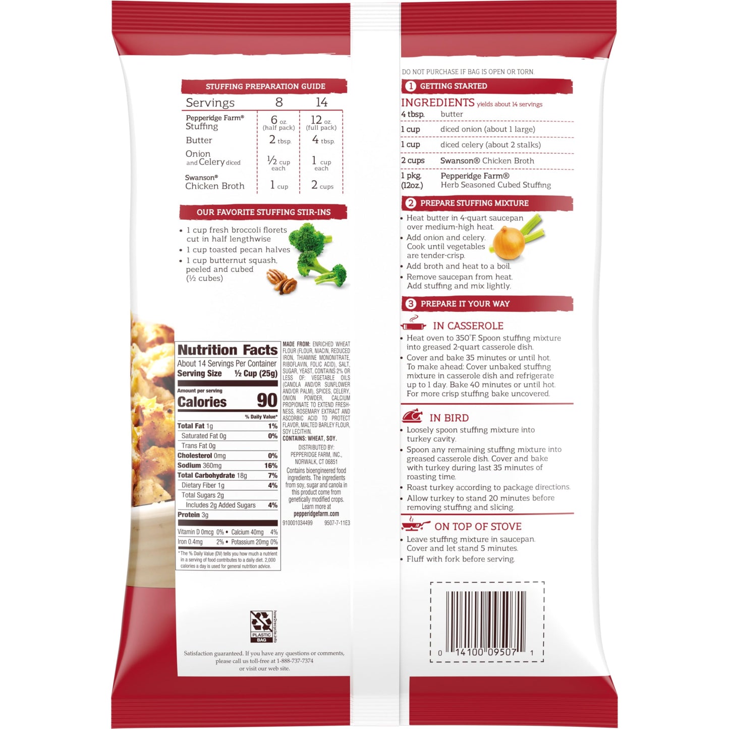 Pepperidge Farm Herb Seasoned Cubed Stuffing, 12 oz. Bag