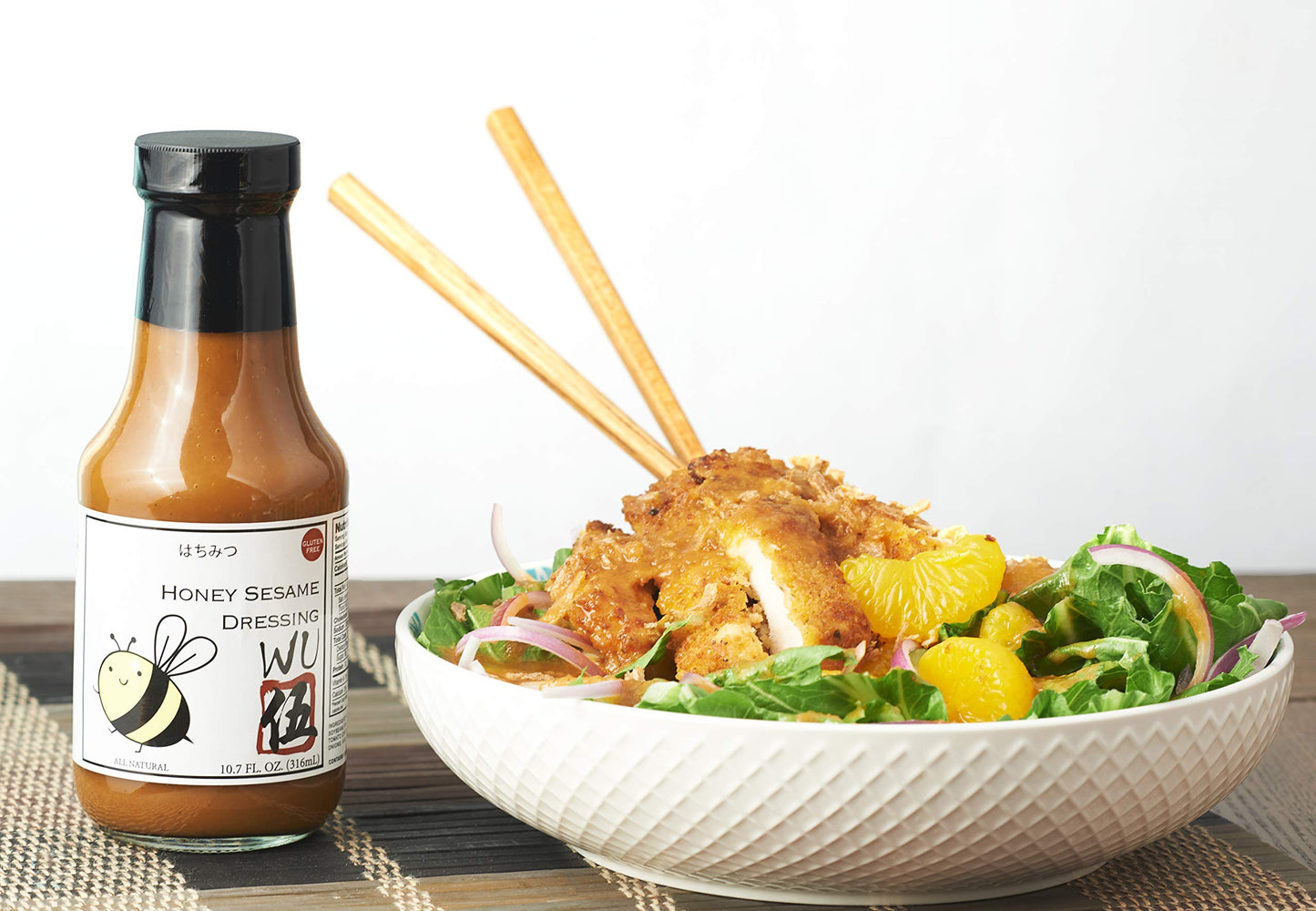 Wu Japanese Ginger Dressing - Gluten Free 10.7 Fl Oz (Honey Sesame Ginger, 1 Bottle)