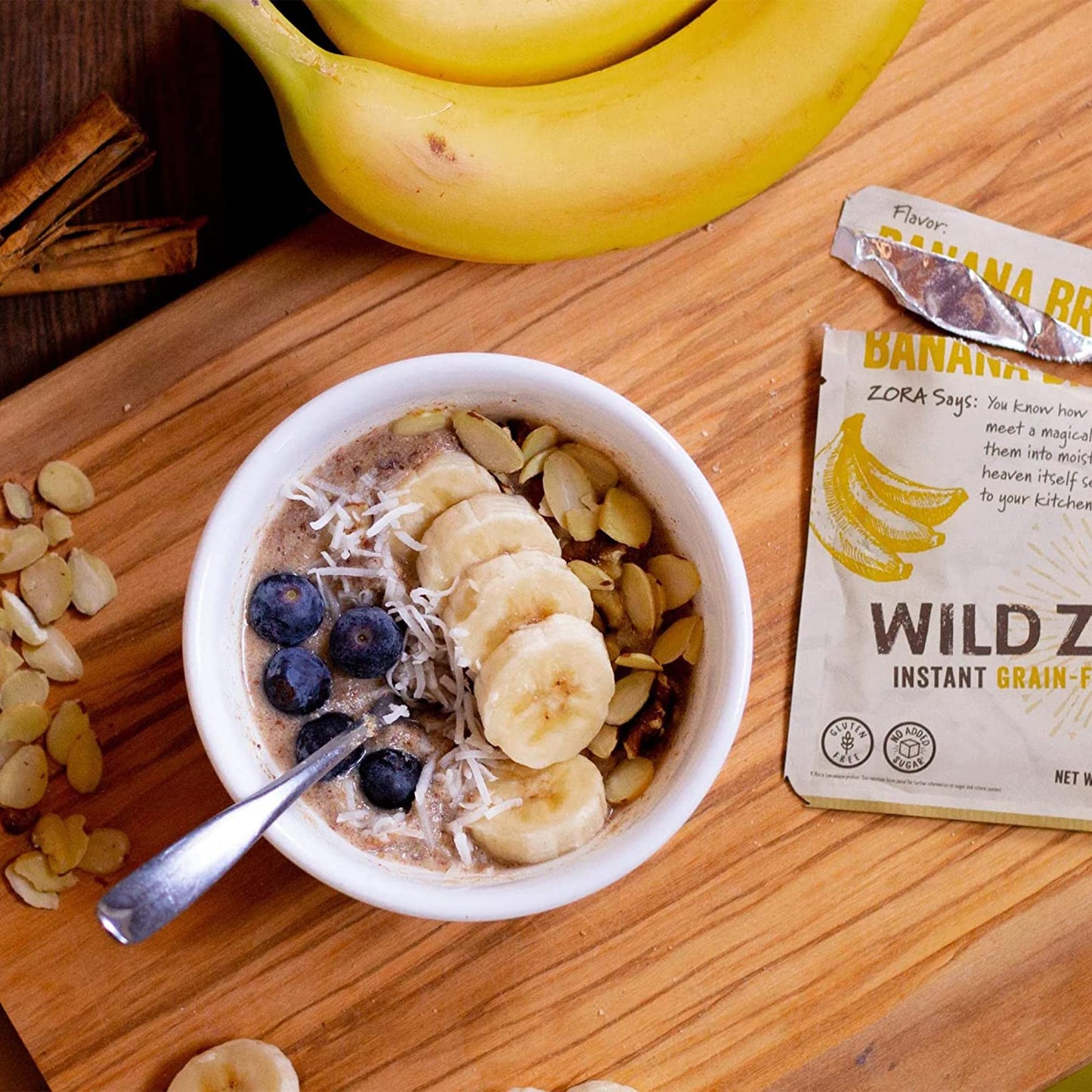 Wild Zora Instant Grain-Free Hot Cereal - Breakfast Cereals, Instant Hot Packets, Sugar, Grain, Dairy, Soy & Gluten Free, Mornin