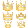 Sisbroo Gold Crown Cake Topper, 6 Pieces Happy Birthday Cake Toppers, Princess Crown Cake Decorations For Birthday, Wedding, Par