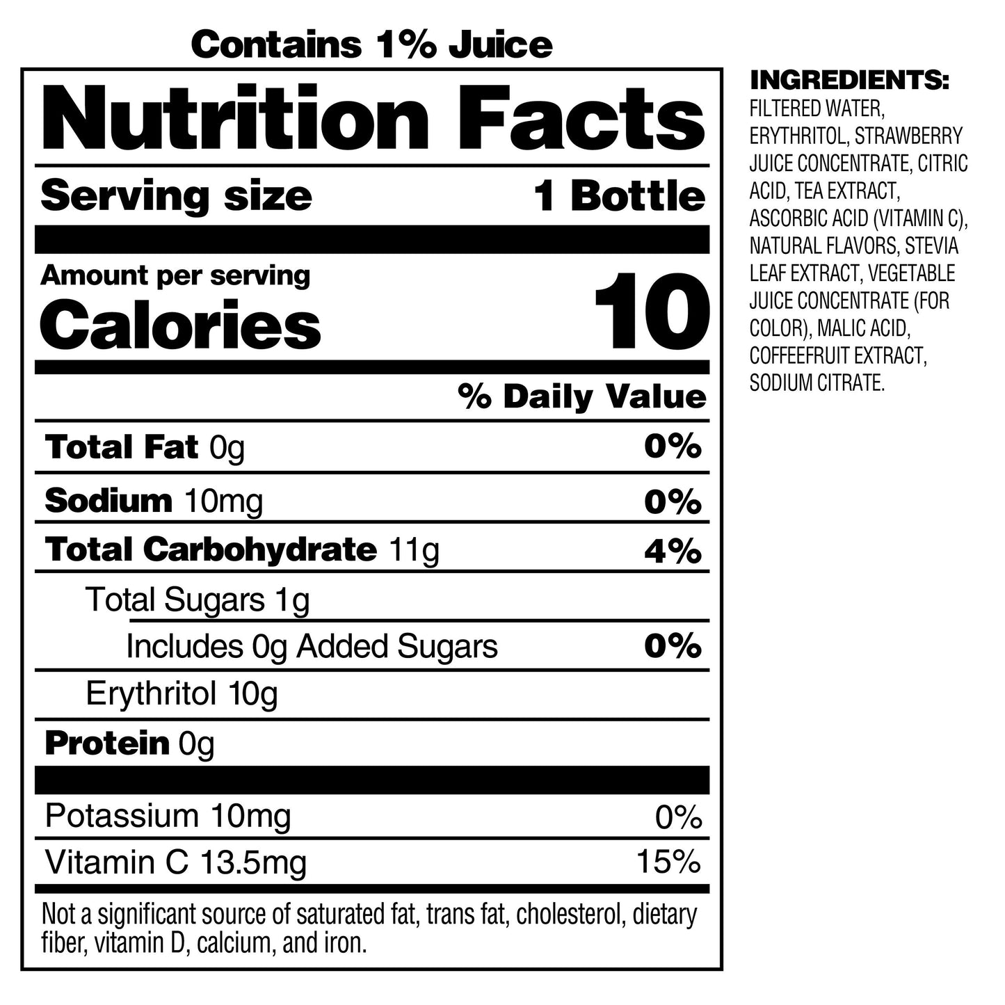 Bai Antioxidant Infused Beverage, Strawberry Kiwi Flavor, 18 fl oz Bottle, Pack of 12