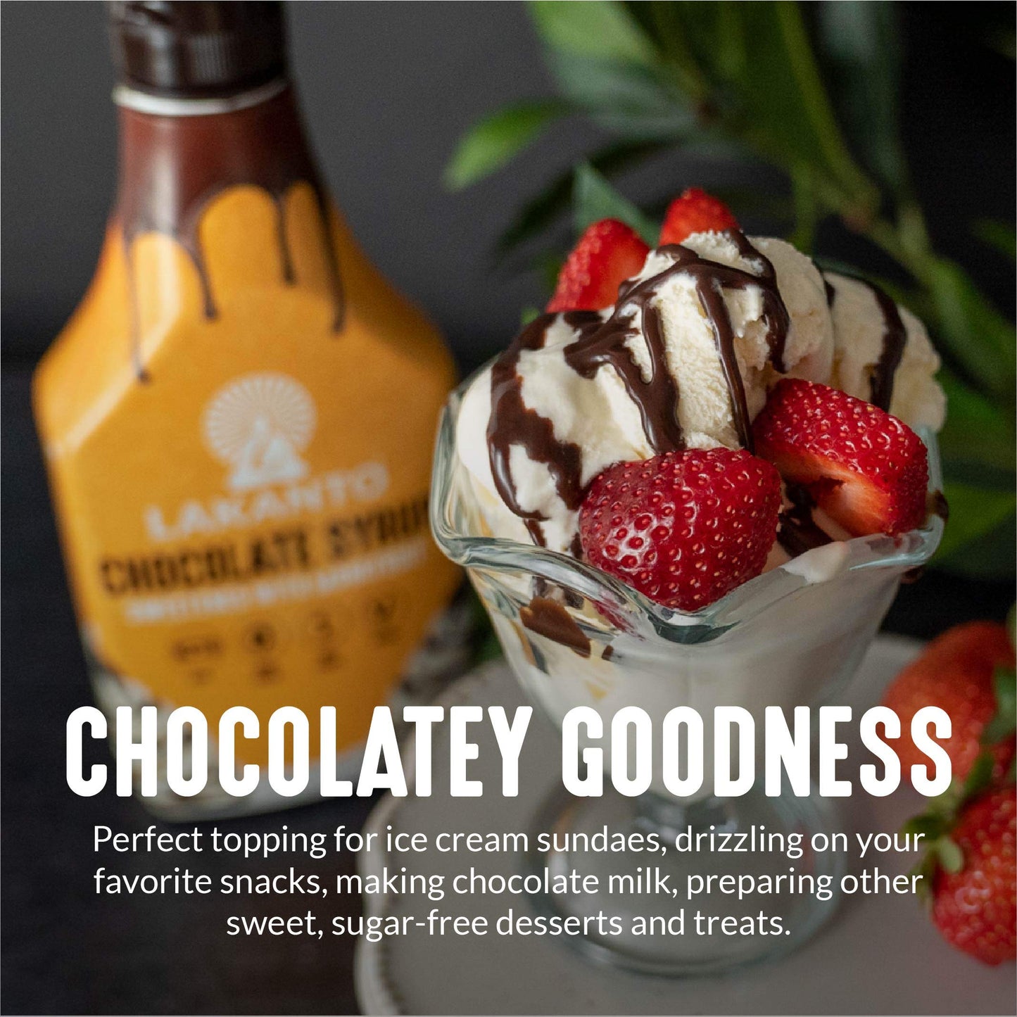 Lakanto Sugar Free Chocolate Syrup - Sweetened With Monk Fruit Sweetener, Zero Net Carbs, Keto Diet Friendly, Vegan, Perfect Top