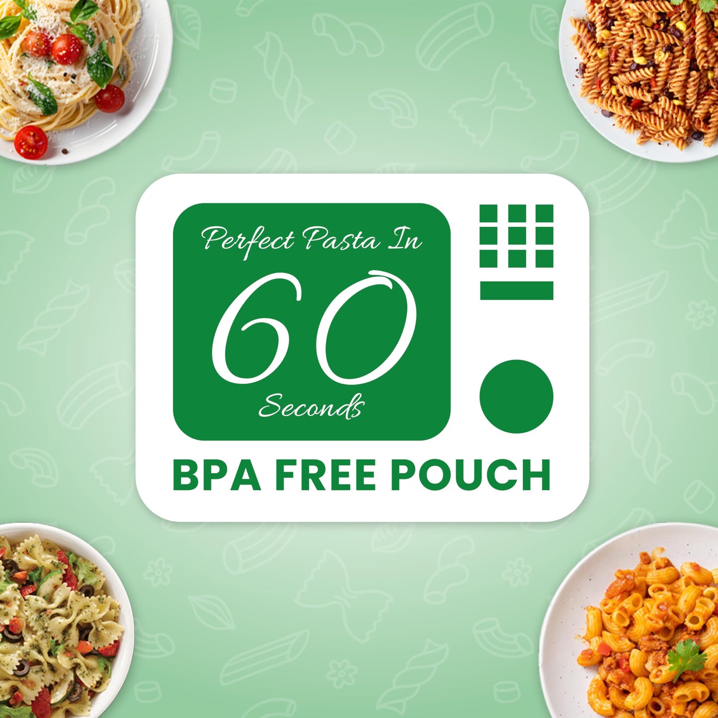 PASTA ZING Microwavable Variety Pasta Pack of 7 - 2x Elbow, 2x Farfalle, 3x Spaghetti - Fully Cooked - 7.