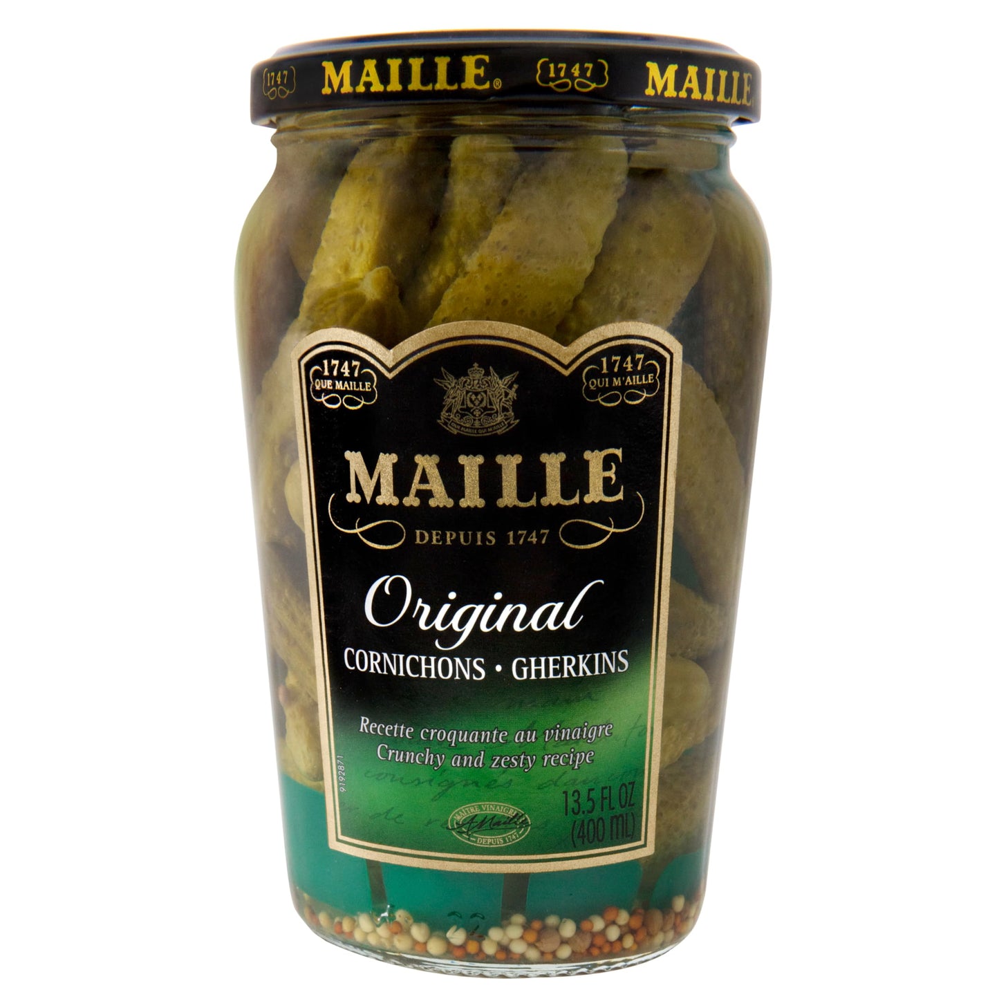 Maille Pickles Cornichons Original Pack of 12 The perfect cornichon for garnishing a gourmet sandwich or snacking Product of Fra