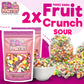 Freeze Dried Candy - Fruit Crunch Sour 4 Oz - 2 Pack - Assortment Strawberry, Orange, Lemon, Grape, Lime Flavors Bag Pouch - Ide