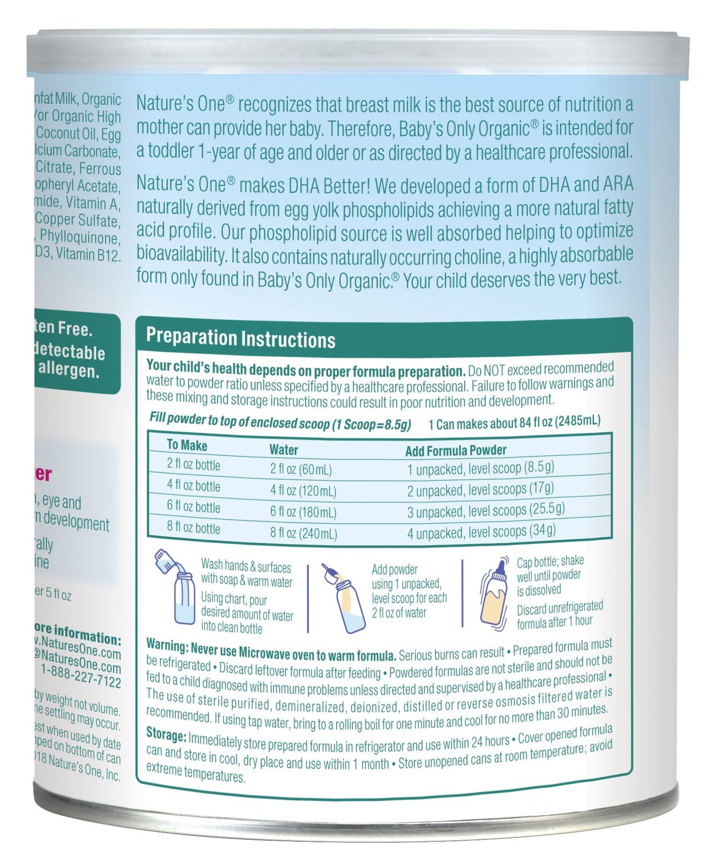 Baby'S Only Organic Dairy With Dha & Ara Formula, 12.7 Ounce