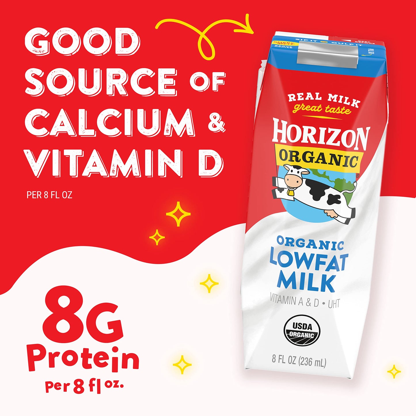 Horizon Organic Shelf-Stable 1% Low Fat Milk Boxes, 8 oz., 12 Pack