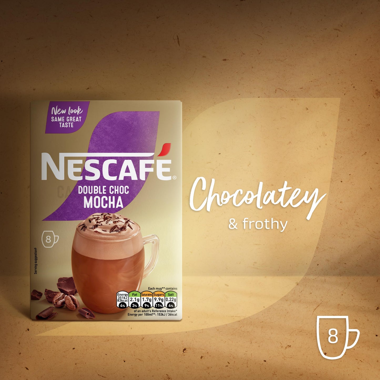 Nescafe Gold Double Choc Mocha Instant Coffee Sachets (Pack Of 6, Total 48 Sachets)