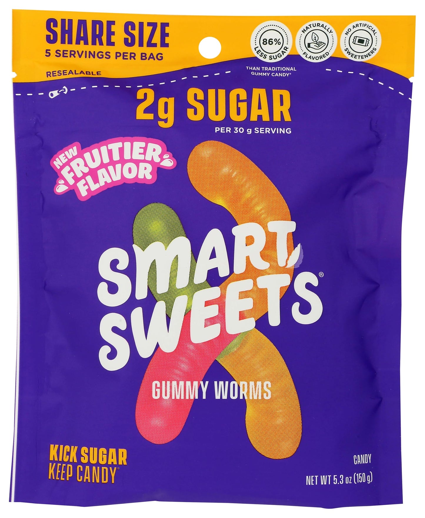 SMART SWEETS Gummy Worms, 5.3 OZ