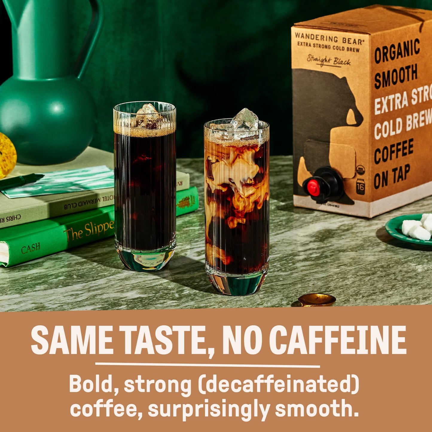 Wandering Bear Decaf Cold Brew Coffee On Tap, 96 Fl Oz - Extra Strong, Smooth, Unsweetened, Shelf-Stable, And Ready To Drink Ice