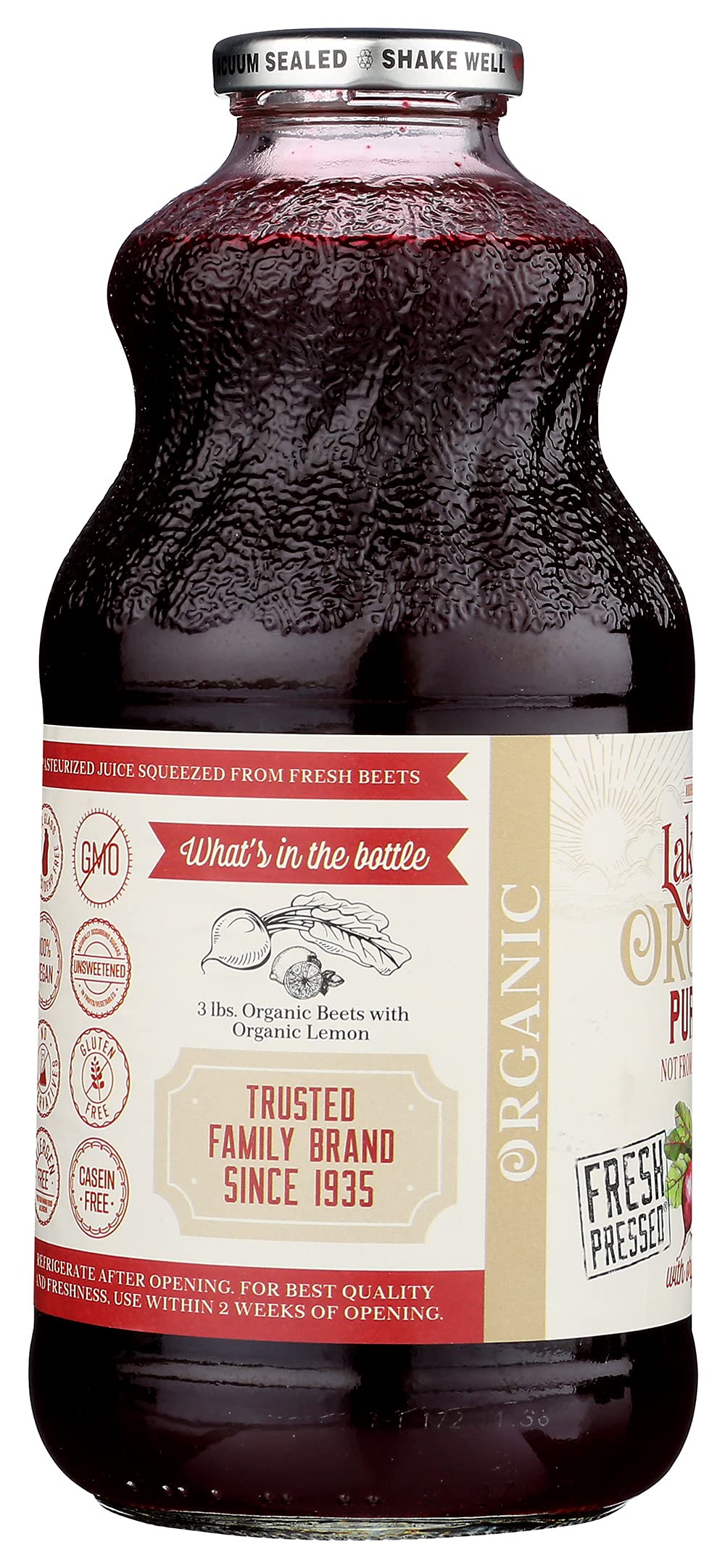 Lakewood Organic Beet Juice, 32 Fl Oz (Pack of 1) Package May Vary