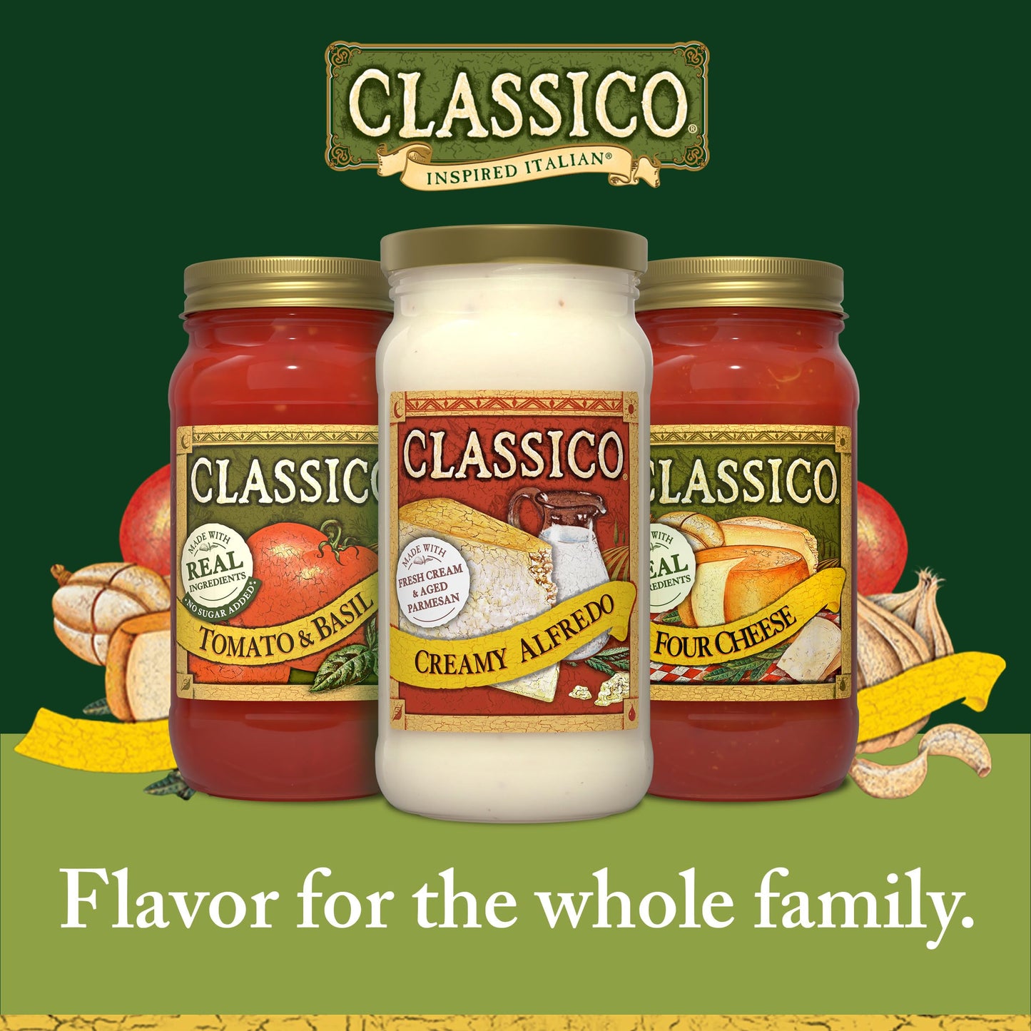 Classico Creamy Alfredo Pasta Sauce, 15 oz Jar
