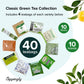 Sippingly Green Tea Sampler - 40 Assorted Bags, 10 Flavors from Japan, Nepal, China & India, Gluten-Free, Kosher, 50 Piece Set