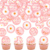 40 Pack Edible Daisy Cupcake Toppers Daisy One Spring Bridal Engagement Baby Shower Birthday Party Cupcake Picks Anniversary Par