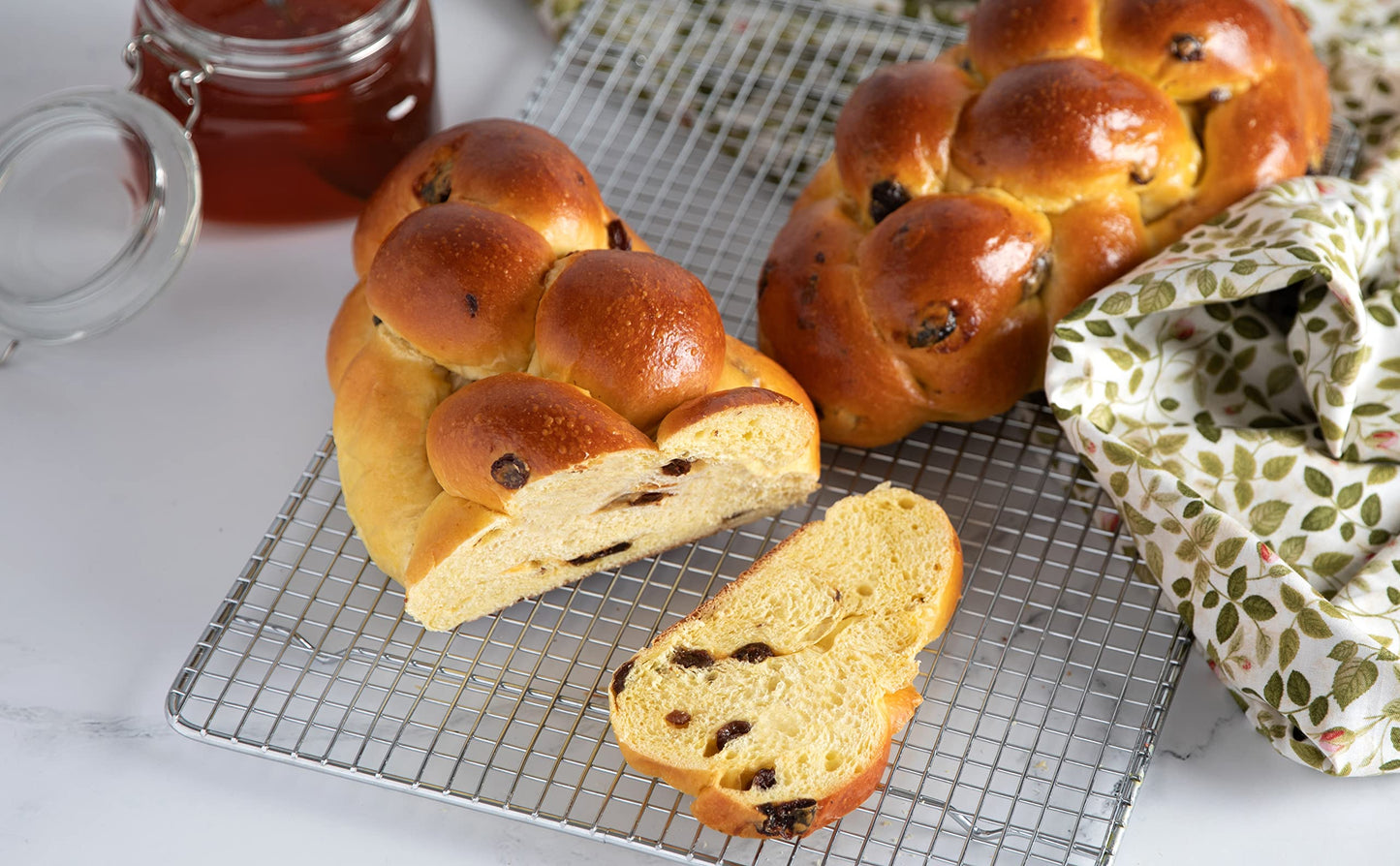 Sterns Bakery Raisin Challah Bread - 16 Ounce, Braided, Traditional for Holiday or Shabbat Table