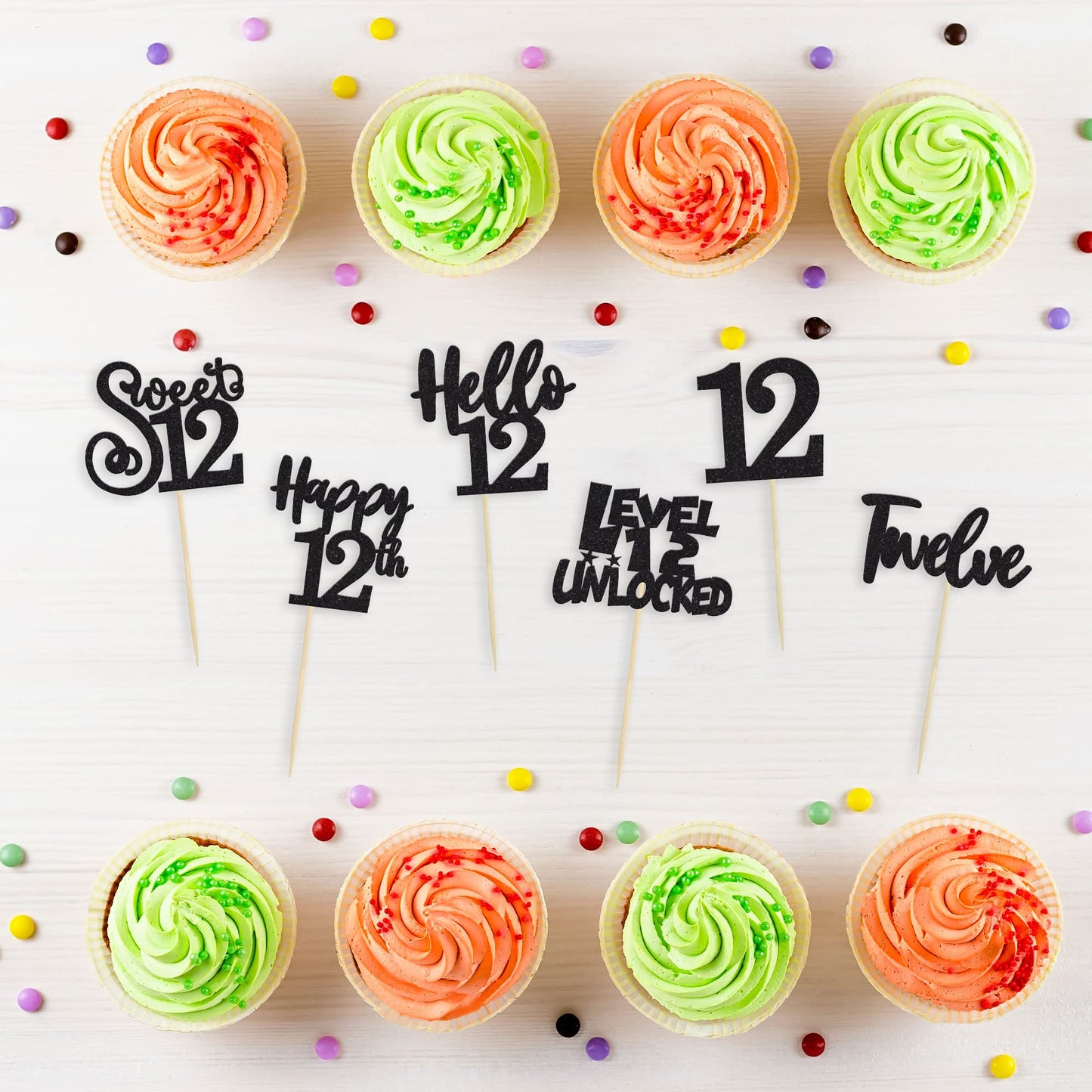 36Pcs 12Th Birthday Cupcake Toppers Hello 12 Sweet 12 Twelve Cake Decorations Level 12 Unlocked Birthday Cupcake Picks For 12Th