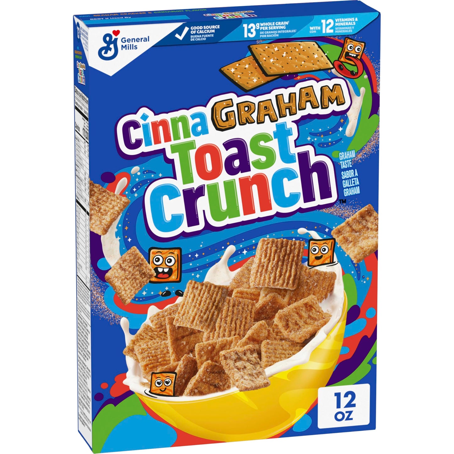 Cinnagraham Toast Crunch Breakfast Cereal, Whole Grain, 12 oz